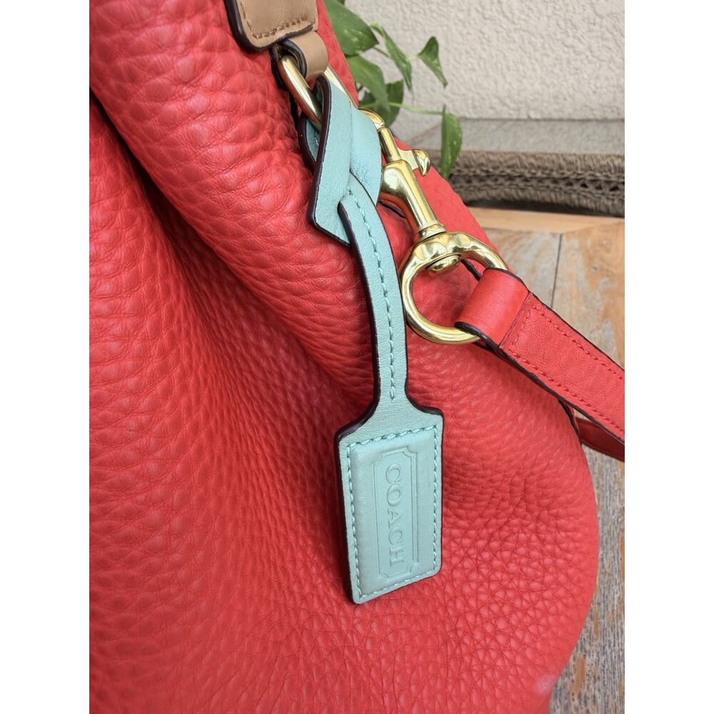 COACH Legacy Dream Soft Red Pebbled Leather Drawstring Bag 25306 Authentic - Picture 5 of 16